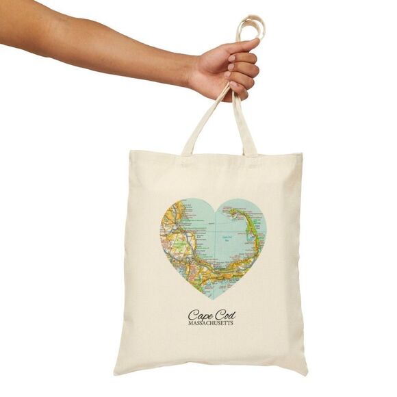 Cape Cod Heart Map Tote Bag - Picture 5 of 7